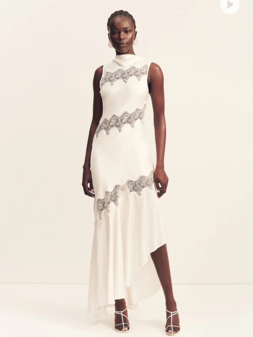 Shona Joy White Maxi Dress with Lace Trim